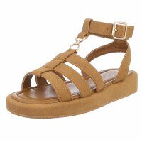 Damen Keilsandaletten - camel