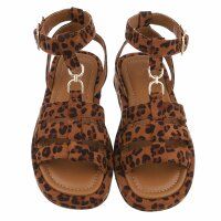 Damen Keilsandaletten - leopard