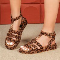 Damen Keilsandaletten - leopard