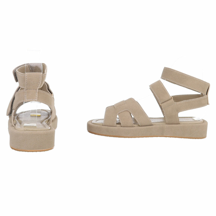 Damen Keilsandaletten - khaki