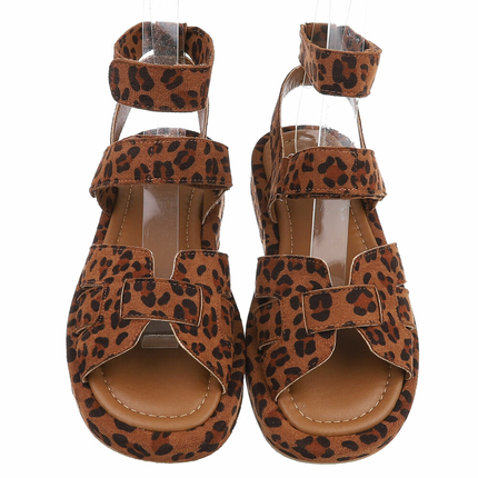 Damen Keilsandaletten - leopard