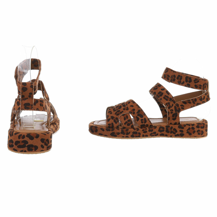 Damen Keilsandaletten - leopard