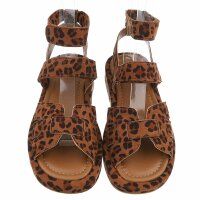 Damen Keilsandaletten - leopard