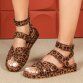 Damen Keilsandaletten - leopard