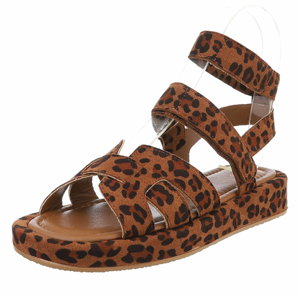 Damen Keilsandaletten - leopard Gr. 36