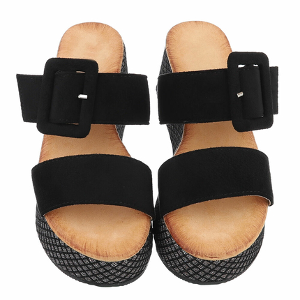 Damen Keilsandaletten - black
