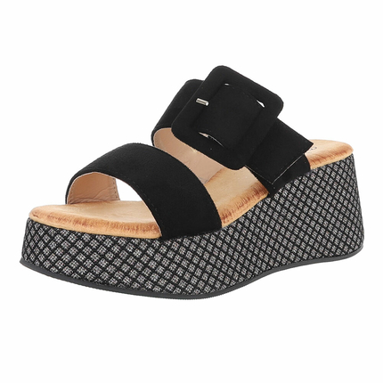 Damen Keilsandaletten - black Gr. 38
