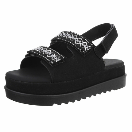 Damen Keilsandaletten - black - 12 Paar