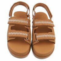 Damen Keilsandaletten - camel