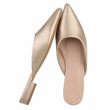 Damen Flache Sandalen - gold