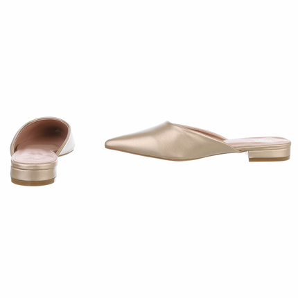 Damen Flache Sandalen - gold
