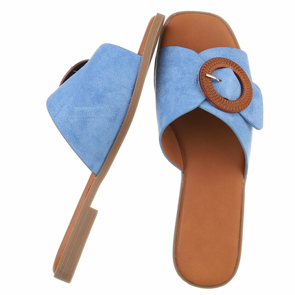 Damen Flache Sandalen - blue