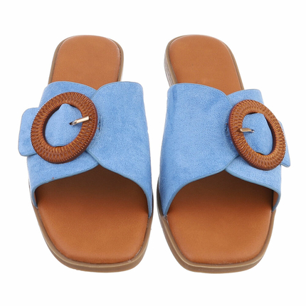 Damen Flache Sandalen - blue