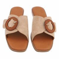 Damen Flache Sandalen - khaki