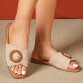 Damen Flache Sandalen - khaki