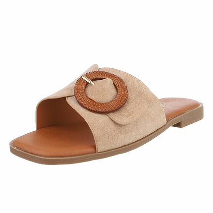 Damen Flache Sandalen - khaki Gr. 36