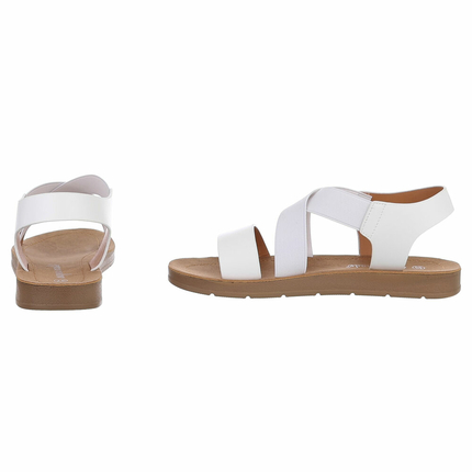 Damen Flache Sandalen - white