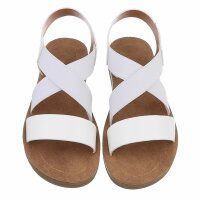 Damen Flache Sandalen - white