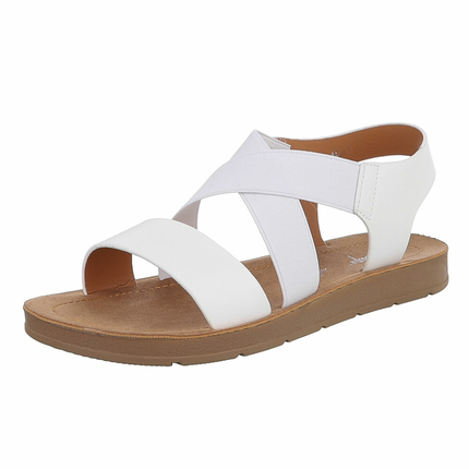 Damen Flache Sandalen - white Gr. 36