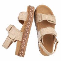 Damen Keilsandaletten - beige