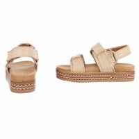 Damen Keilsandaletten - beige