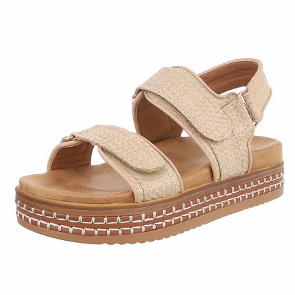 Damen Keilsandaletten - beige Gr. 36