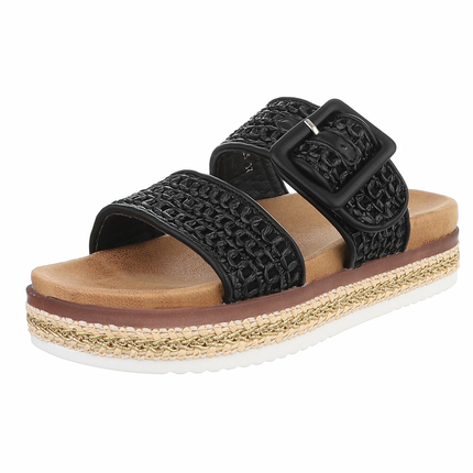 Damen Keilsandaletten - black - 12 Paar