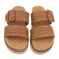 Damen Keilsandaletten - camel