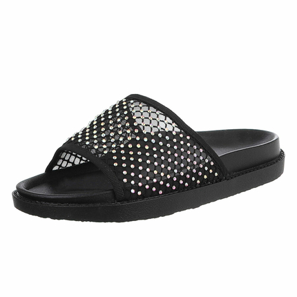 Damen Pantoletten - black - 12 Paar