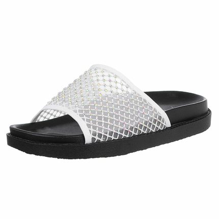 Damen Pantoletten - white - 12 Paar
