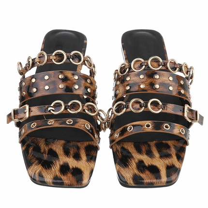 Damen Flache Sandalen - leopard