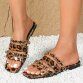 Damen Flache Sandalen - leopard
