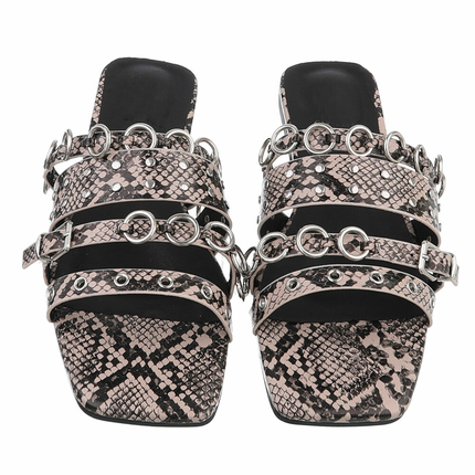 Damen Flache Sandalen - snake