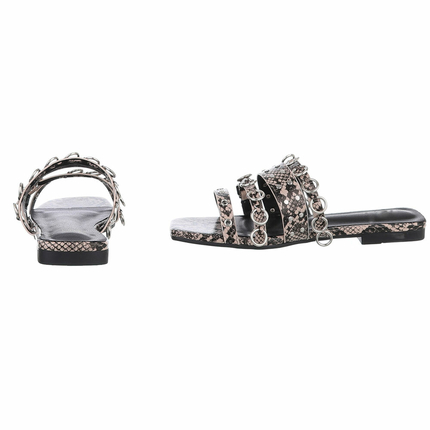 Damen Flache Sandalen - snake
