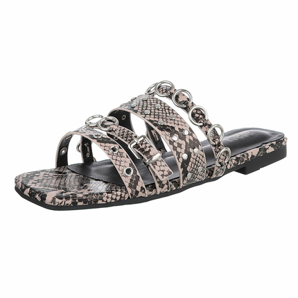 Damen Flache Sandalen - snake Gr. 39