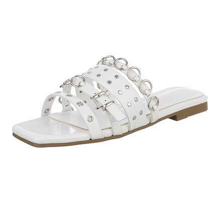 Damen Flache Sandalen - white - 12 Paar