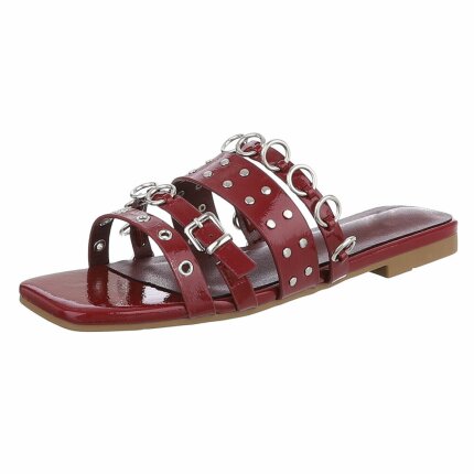 Damen Flache Sandalen - wine Gr. 36