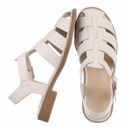 Damen Flache Sandalen - beige