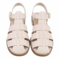 Damen Flache Sandalen - beige