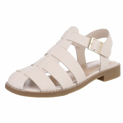 Damen Flache Sandalen - beige Gr. 40