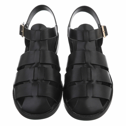 Damen Flache Sandalen - black