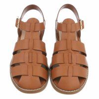 Damen Flache Sandalen - camel