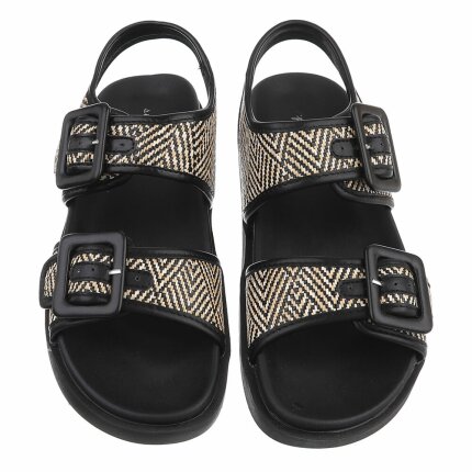 Damen Flache Sandalen - black