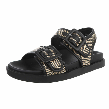 Damen Flache Sandalen - black Gr. 39