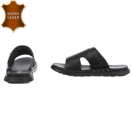 Leder Herren Sandalen - black