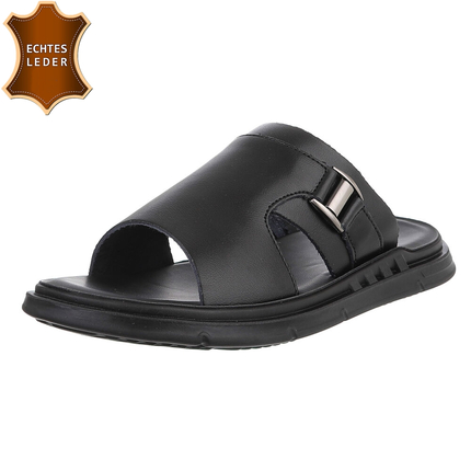 Leder Herren Sandalen - black Gr. 42