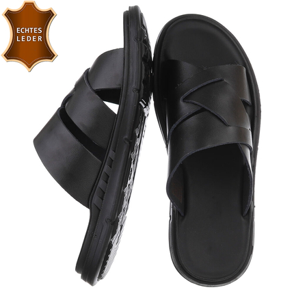 Leder Herren Sandalen - black