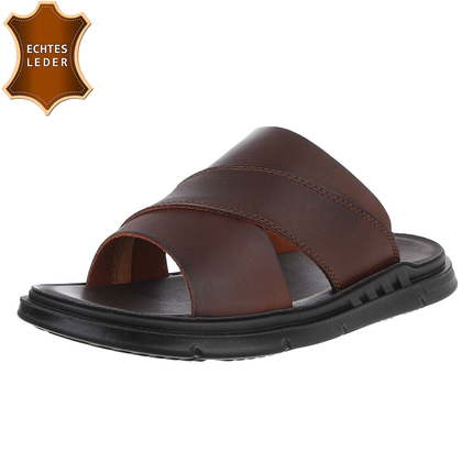Leder Herren Sandalen - brown Gr. 42