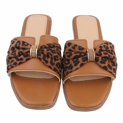 Damen Flache Sandalen - camel