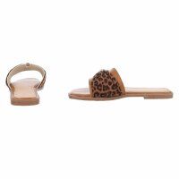 Damen Flache Sandalen - camel